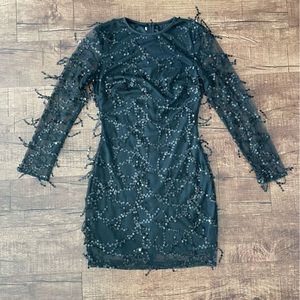 Sequin black mini dress